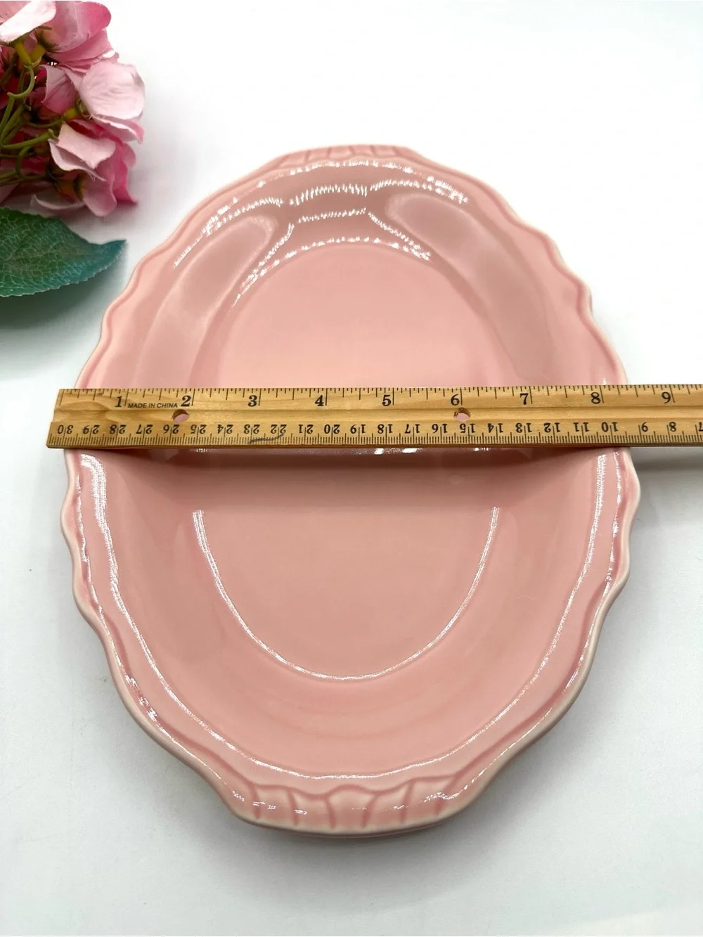 Homer Laughlin Terrace Pink Oval Platter 11.5”